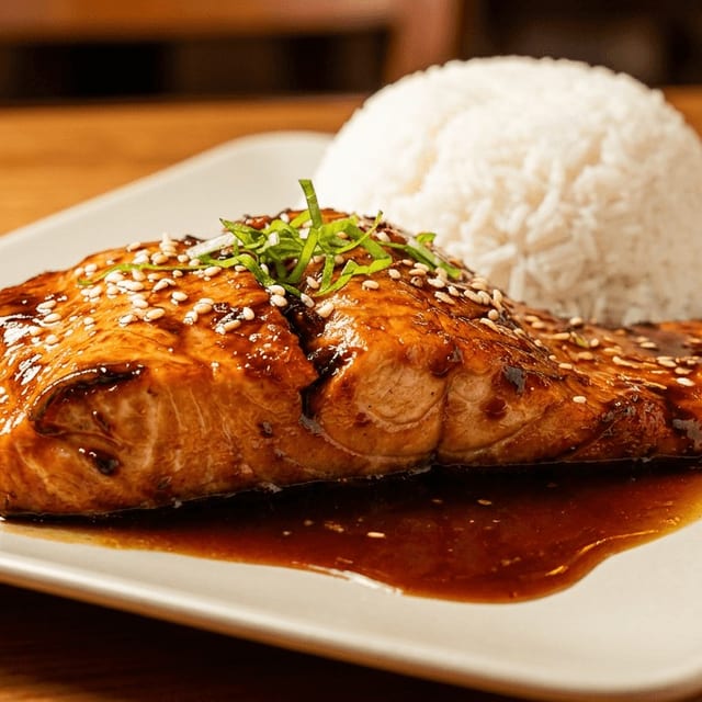 L.Salmon Teriyaki.