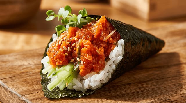 Spicy Tuna Hand Roll.